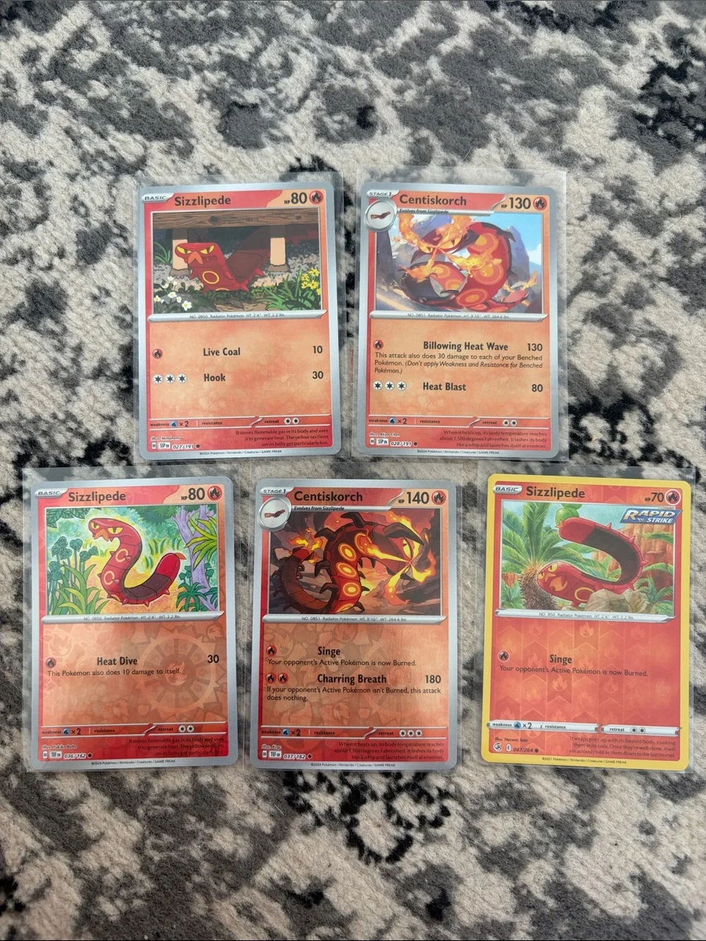 Sizzlipede & Centiskorch Evolution Lot 5 Cards | Reverse Holo | TCG ✨5/$25✨